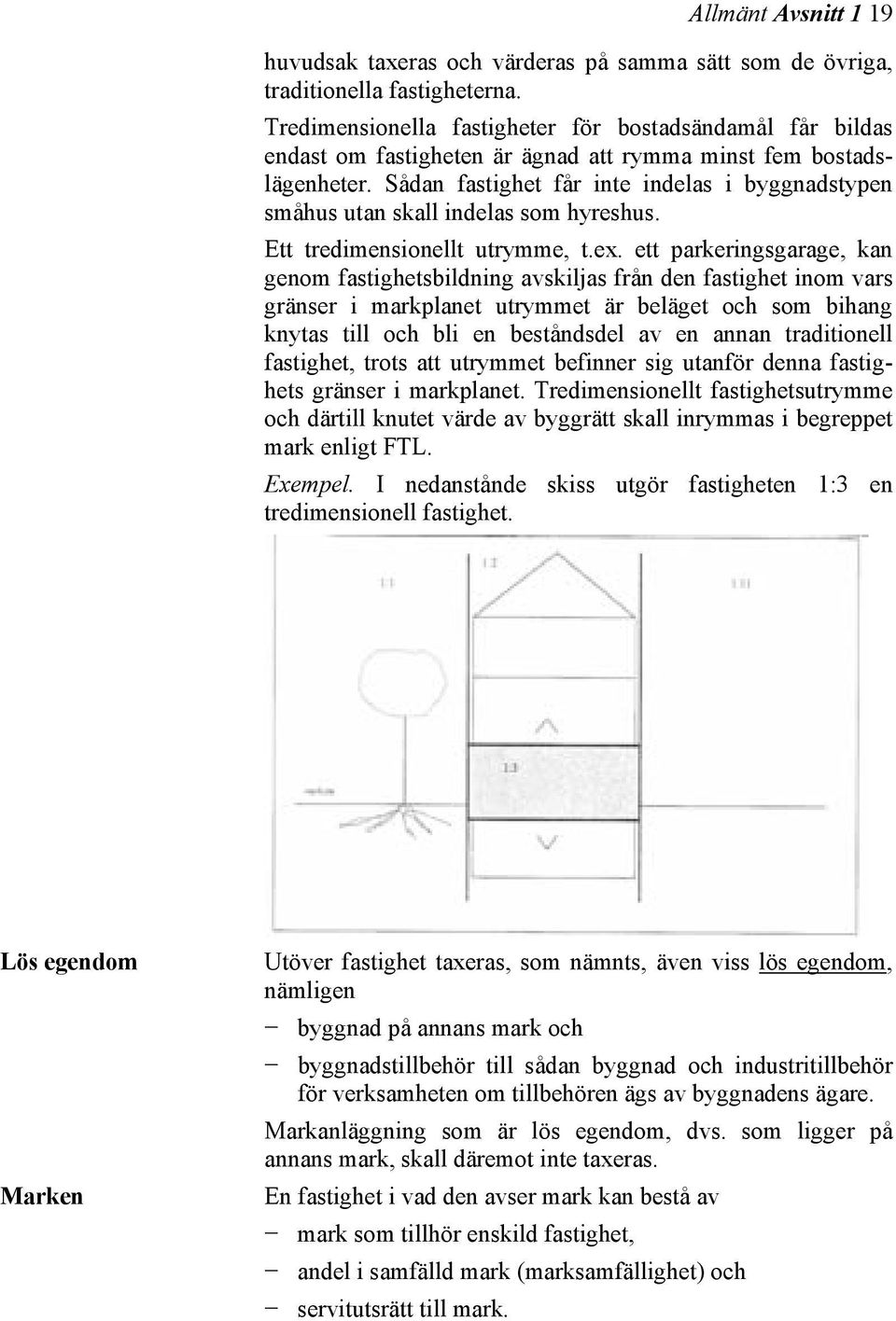 Sådan fastighet får inte indelas i byggnadstypen småhus utan skall indelas som hyreshus. Ett tredimensionellt utrymme, t.ex.