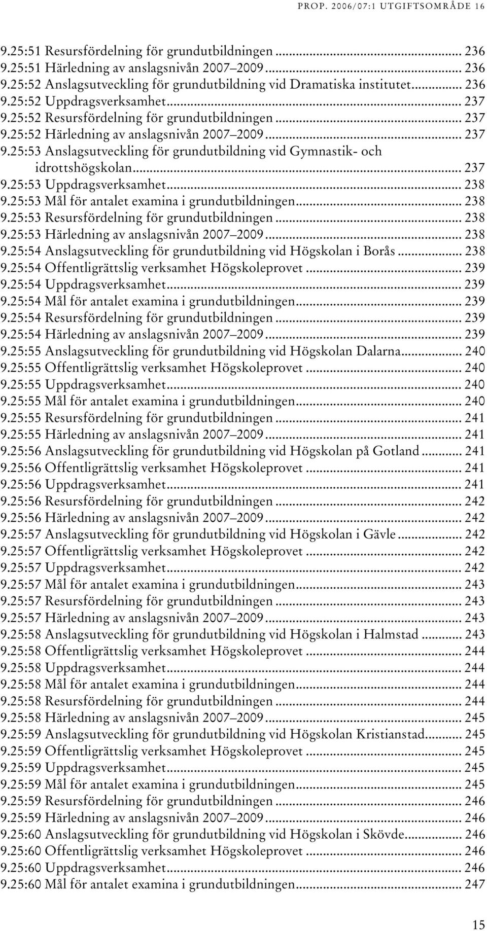 .. 8 9.5:5 Mål för antalet examina i grundutbildningen... 8 9.5:5 Resursfördelning för grundutbildningen... 8 9.5:5 Härledning av anslagsnivån 007 009... 8 9.5:54 Anslagsutveckling för grundutbildning vid Högskolan i Borås.