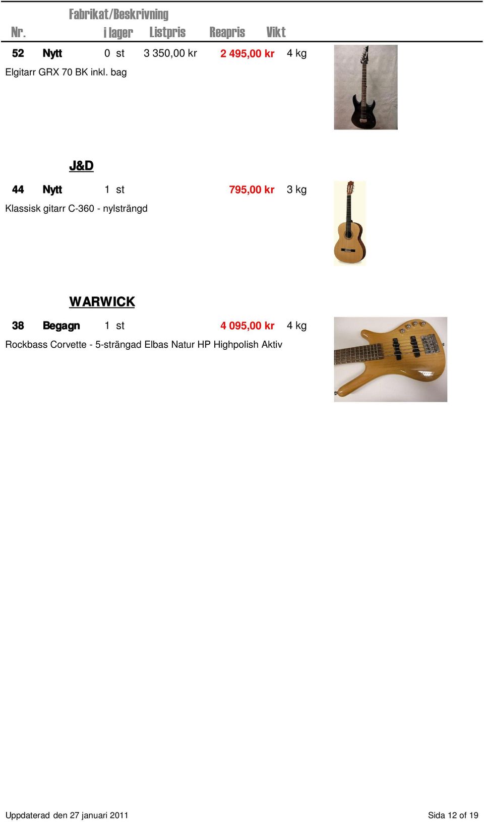 Klassisk gitarr C-360 - nylsträngd WARWICK 38 Begagn 4 095,00 kr 4