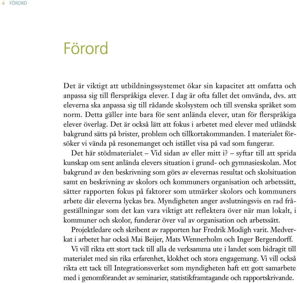 Det är också lätt att fokus i arbetet med elever med utländsk bakgrund sätts på brister, problem och tillkortakommanden.