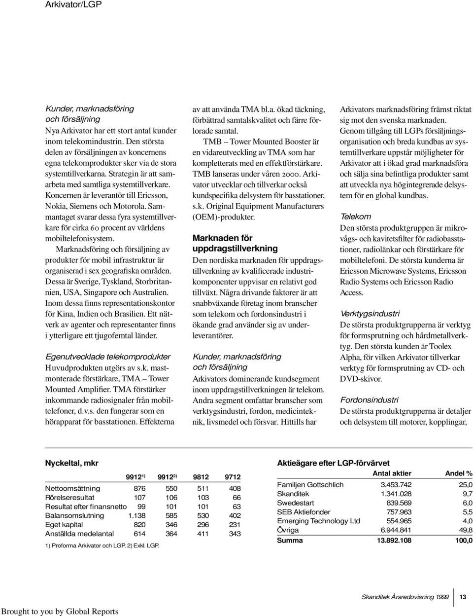 Koncernen är leverantör till Ericsson, Nokia, Siemens och Motorola. Sammantaget svarar dessa fyra systemtillverkare för cirka 60 procent av världens mobiltelefonisystem.