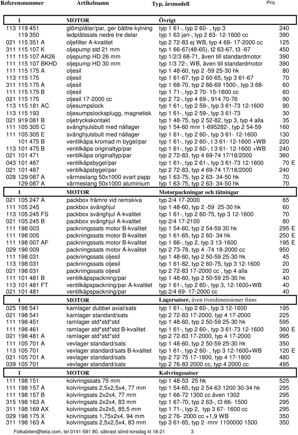 standardmotor 390 111 115 107 BKHD oljepump HD 30 mm typ 1/3 72-, WB, även till standardmotor 390 111 115 175 A oljesil typ 1 48-60, typ 2-59 25-30 hk 80 113 115 175 oljesil typ 1 61-67, typ 2 60-65,