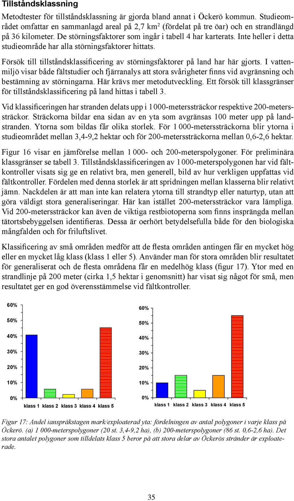 Inte heller i detta studieområde har alla störningsfaktorer hittats. Försök till tillståndsklassificering av störningsfaktorer på land har här gjorts.