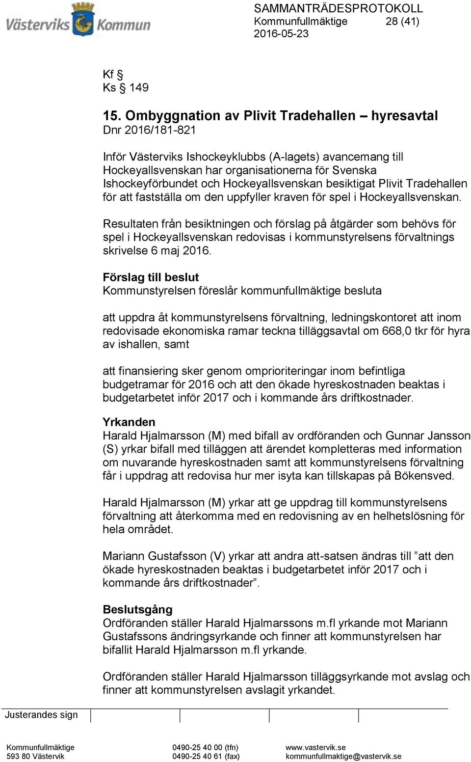 Hockeyallsvenskan besiktigat Plivit Tradehallen för att fastställa om den uppfyller kraven för spel i Hockeyallsvenskan.