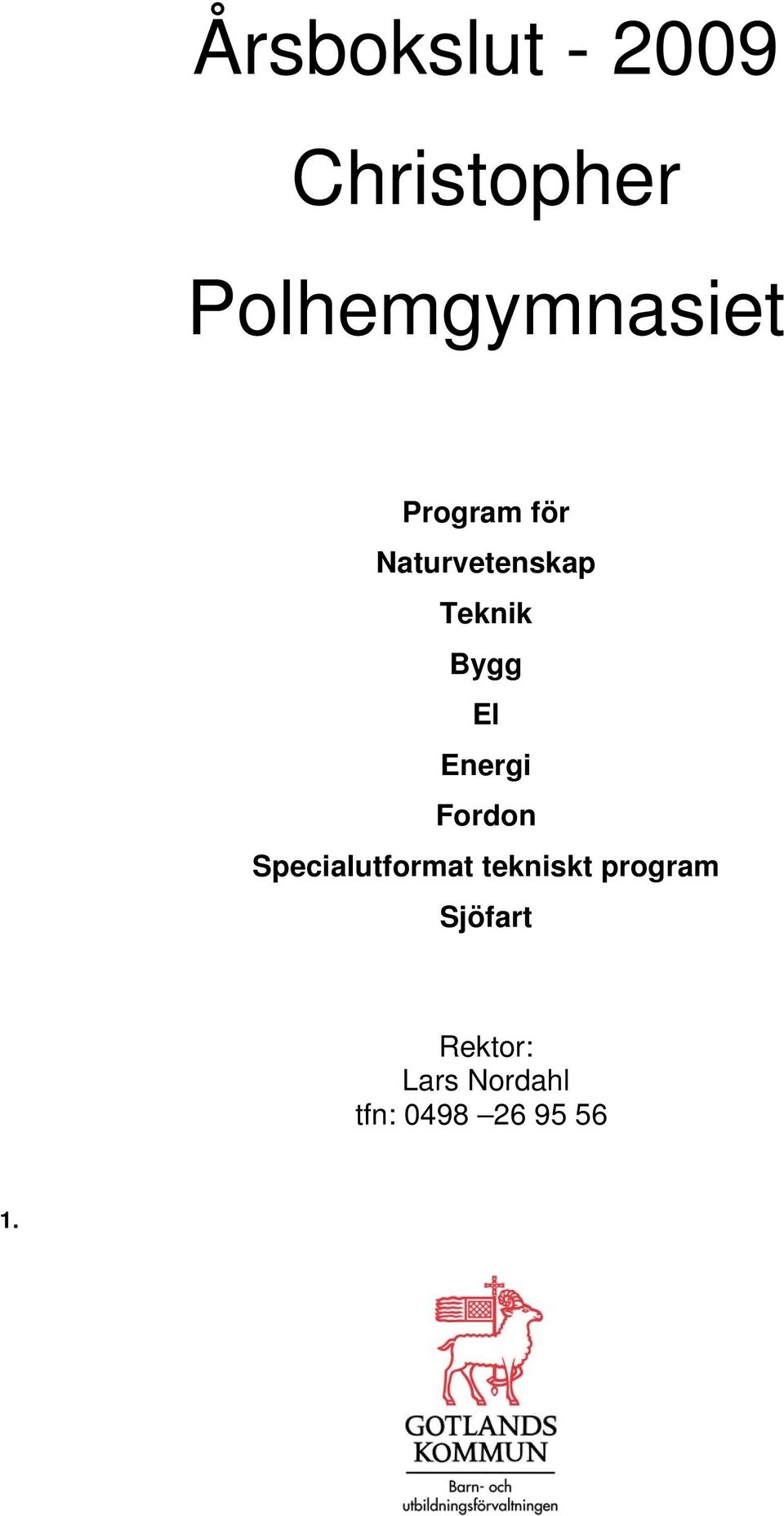 Energi Fordon Specialutformat tekniskt program