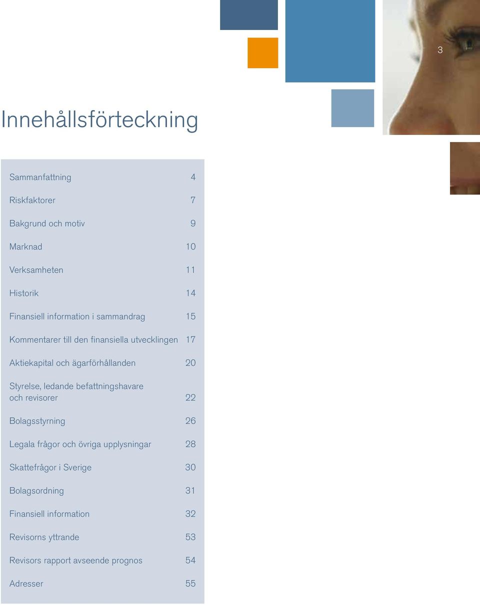 20 Styrelse, ledande befattningshavare och revisorer 22 Bolagsstyrning 26 Legala frågor och övriga upplysningar 28