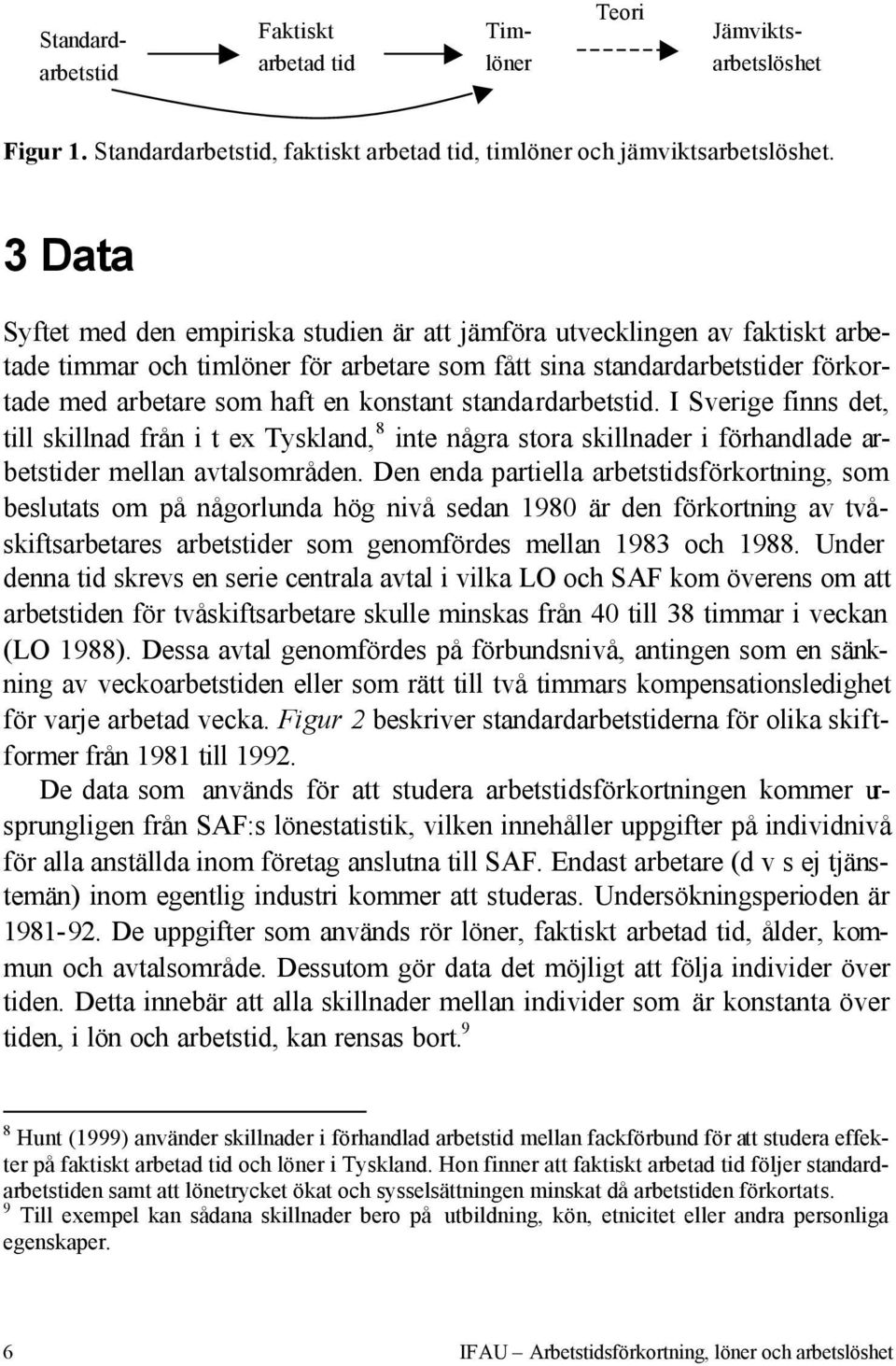 konstant standardarbetstid. I Sverige finns det, till skillnad från i t ex Tyskland, 8 inte några stora skillnader i förhandlade arbetstider mellan avtalsområden.