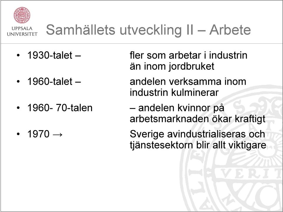 verksamma inom industrin kulminerar andelen kvinnor på