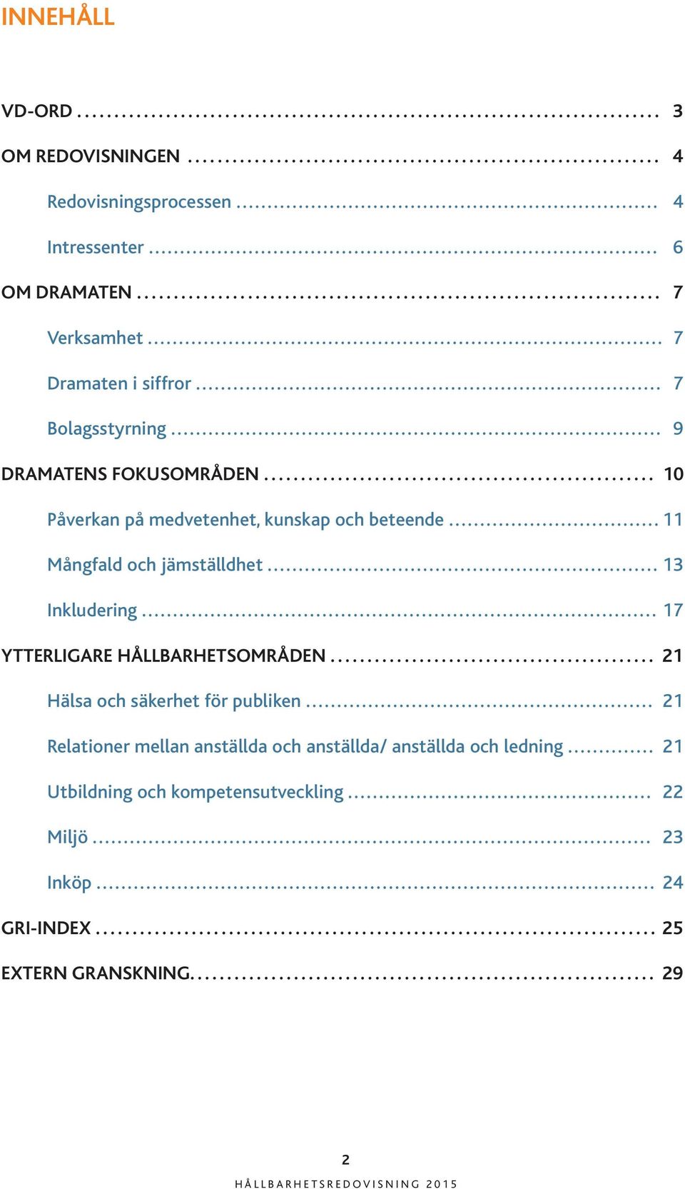 .................................................... 10 Påverkan på medvetenhet, kunskap och beteende... 11 Mångfald och jämställdhet... 13 Inkludering... 17 YTTERLIGARE HÅLLBARHETSOMRÅDEN.