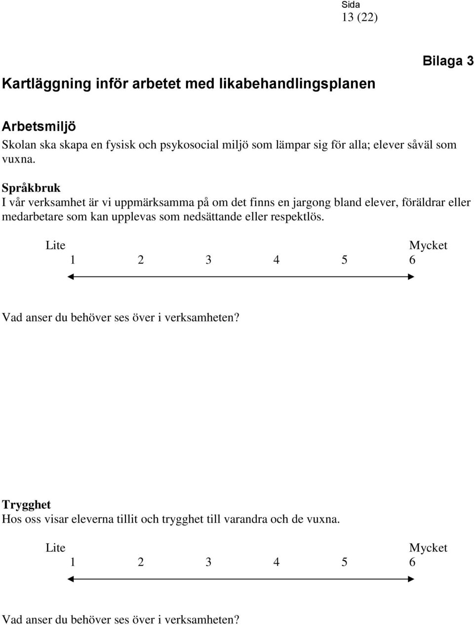 Språkbruk I vår verksamhet är vi uppmärksamma på om det finns en jargong bland elever, föräldrar eller