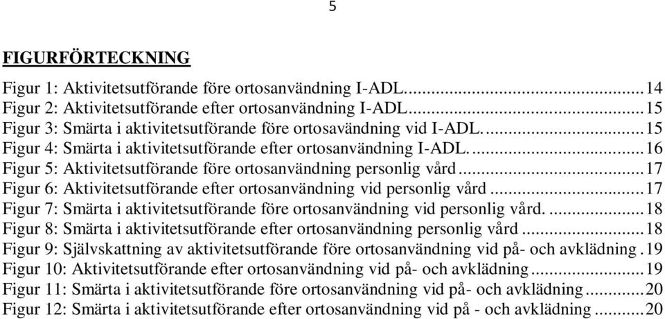 ... 16 Figur 5: Aktivitetsutförande före ortosanvändning personlig vård... 17 Figur 6: Aktivitetsutförande efter ortosanvändning vid personlig vård.