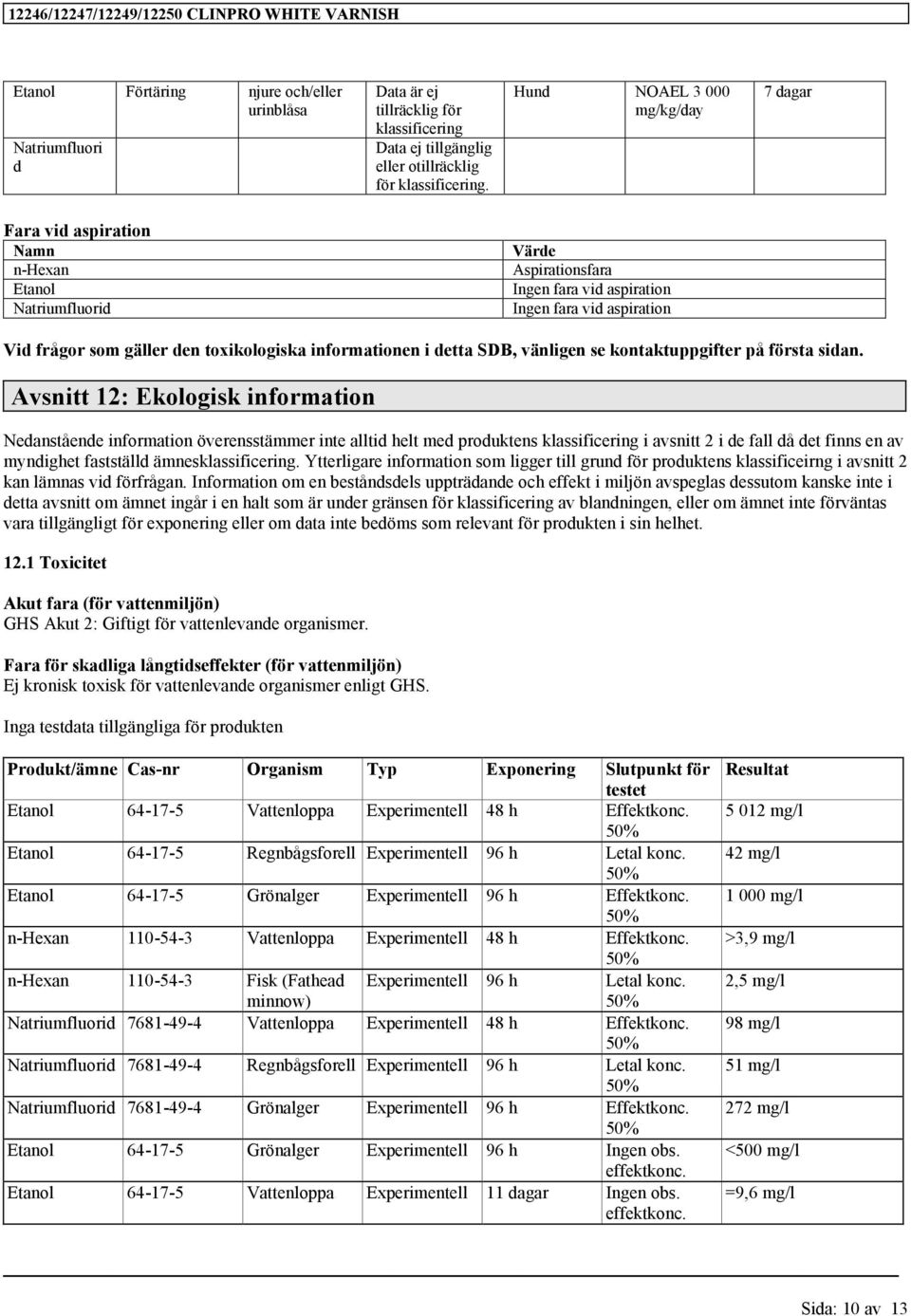 informationen i detta SDB, vänligen se kontaktuppgifter på första sidan.