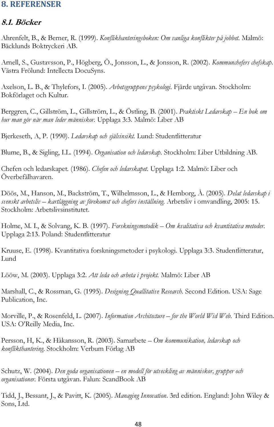 Stockholm: Bokförlaget och Kultur. Berggren, C., Gillström, L., Gillström, L., & Östling, B. (2001). Praktiskt Ledarskap En bok om hur man gör när man leder människor. Upplaga 3:3.