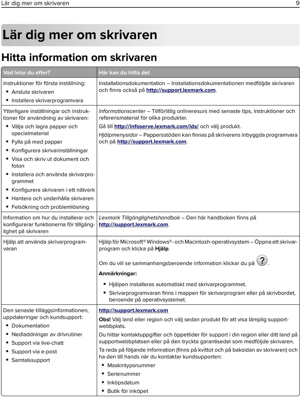 på http://support.lexmark.com.