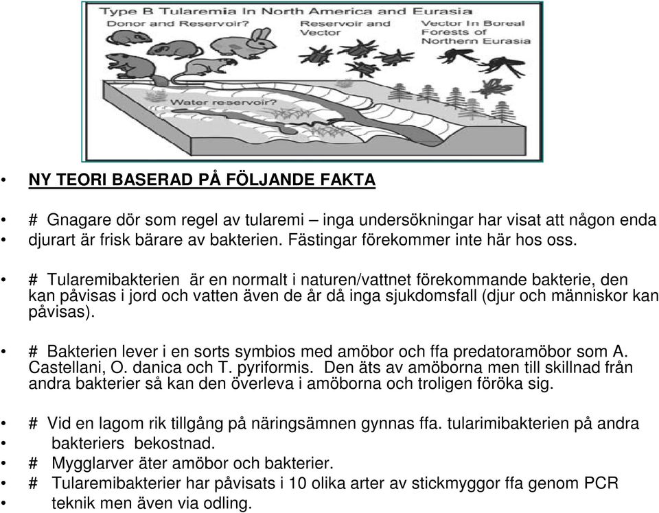 # Bakterien lever i en sorts symbios med amöbor och ffa predatoramöbor som A. Castellani, O. danica och T. pyriformis.