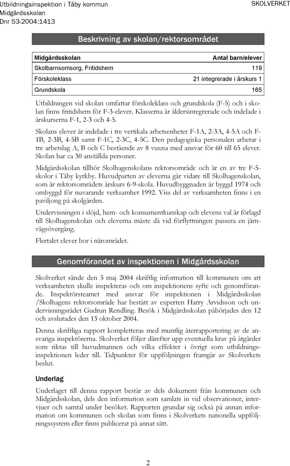 Skolans elever är indelade i tre vertikala arbetsenheter F-1A, 2-3A, 4-5A och F- 1B, 2-3B, 4-5B samt F-1C, 2-3C, 4-5C.