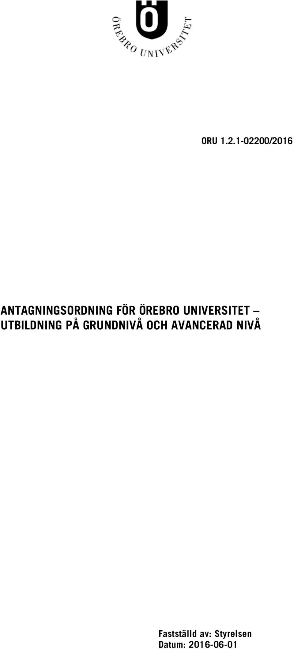 ÖREBRO UNIVERSITET UTBILDNING PÅ