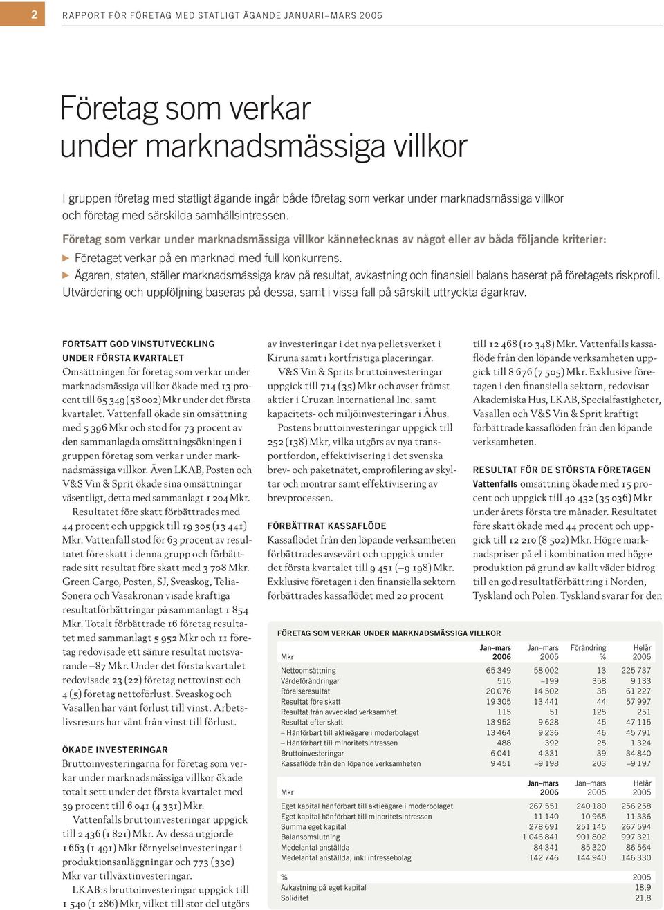 Företag som verkar under marknadsmässiga villkor kännetecknas av något eller av båda följande kriterier: Företaget verkar på en marknad med full konkurrens.