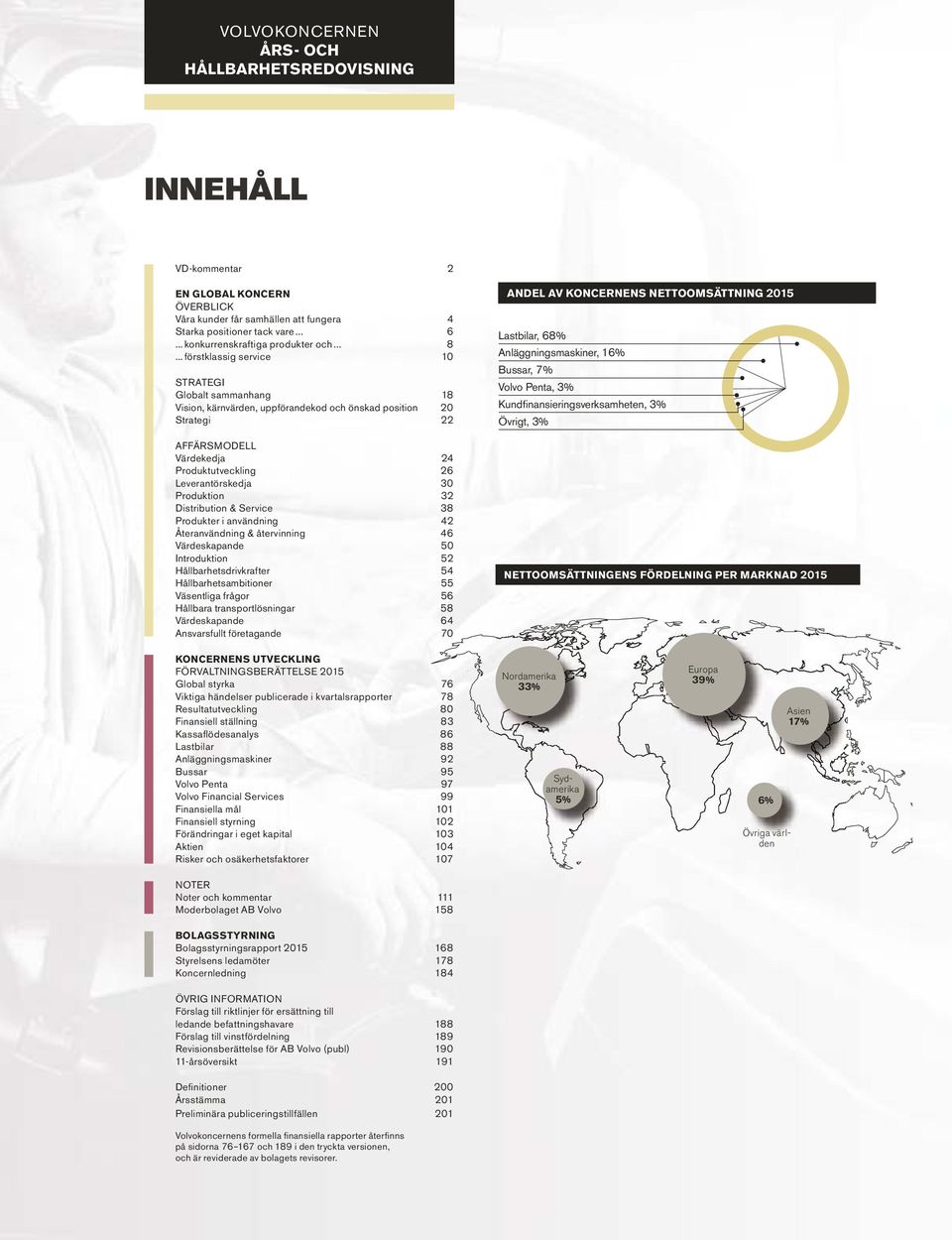 .. förstklassig service 10 STRATEGI Globalt sammanhang 18 Vision, kärnvärden, uppförandekod och önskad position 20 Strategi 22 AFFÄRSMODELL Värdekedja 24 Produktutveckling 26 Leverantörskedja 30