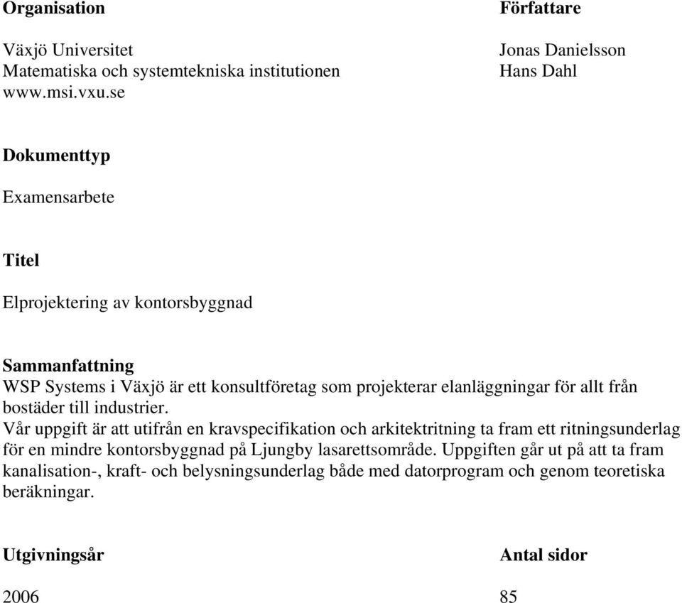 konsultföretag som projekterar elanläggningar för allt från bostäder till industrier.