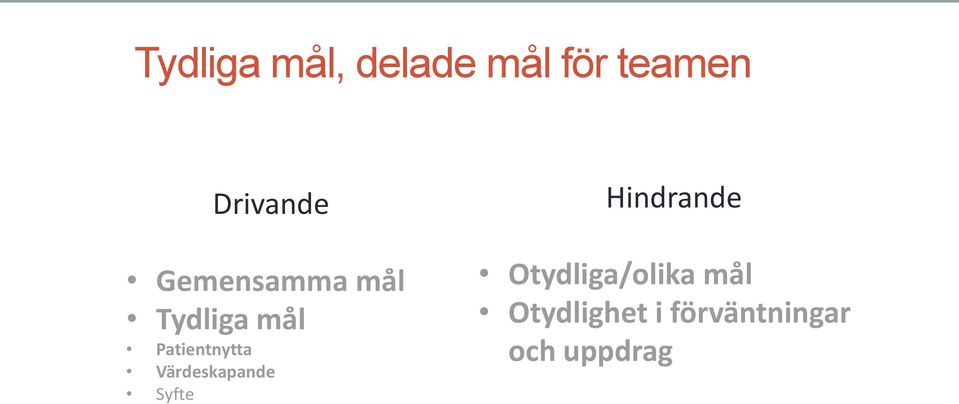 Patientnytta Värdeskapande Syfte Hindrande