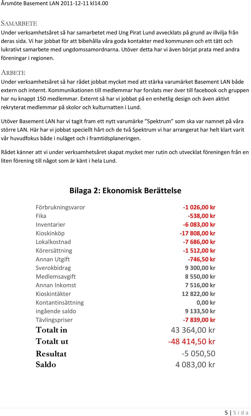 ARBETE Under verksamhetsåret så har rådet jobbat mycket med att stärka varumärket Basement LAN både extern och internt.