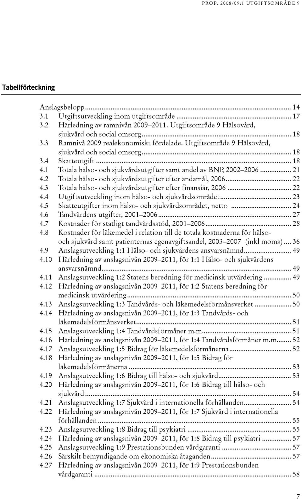 2 Totala hälso- och sjukvårdsutgifter efter ändamål, 2006... 22 4.3 Totala hälso- och sjukvårdsutgifter efter finansiär, 2006... 22 4.4 Utgiftsutveckling inom hälso- och sjukvårdsområdet... 23 4.