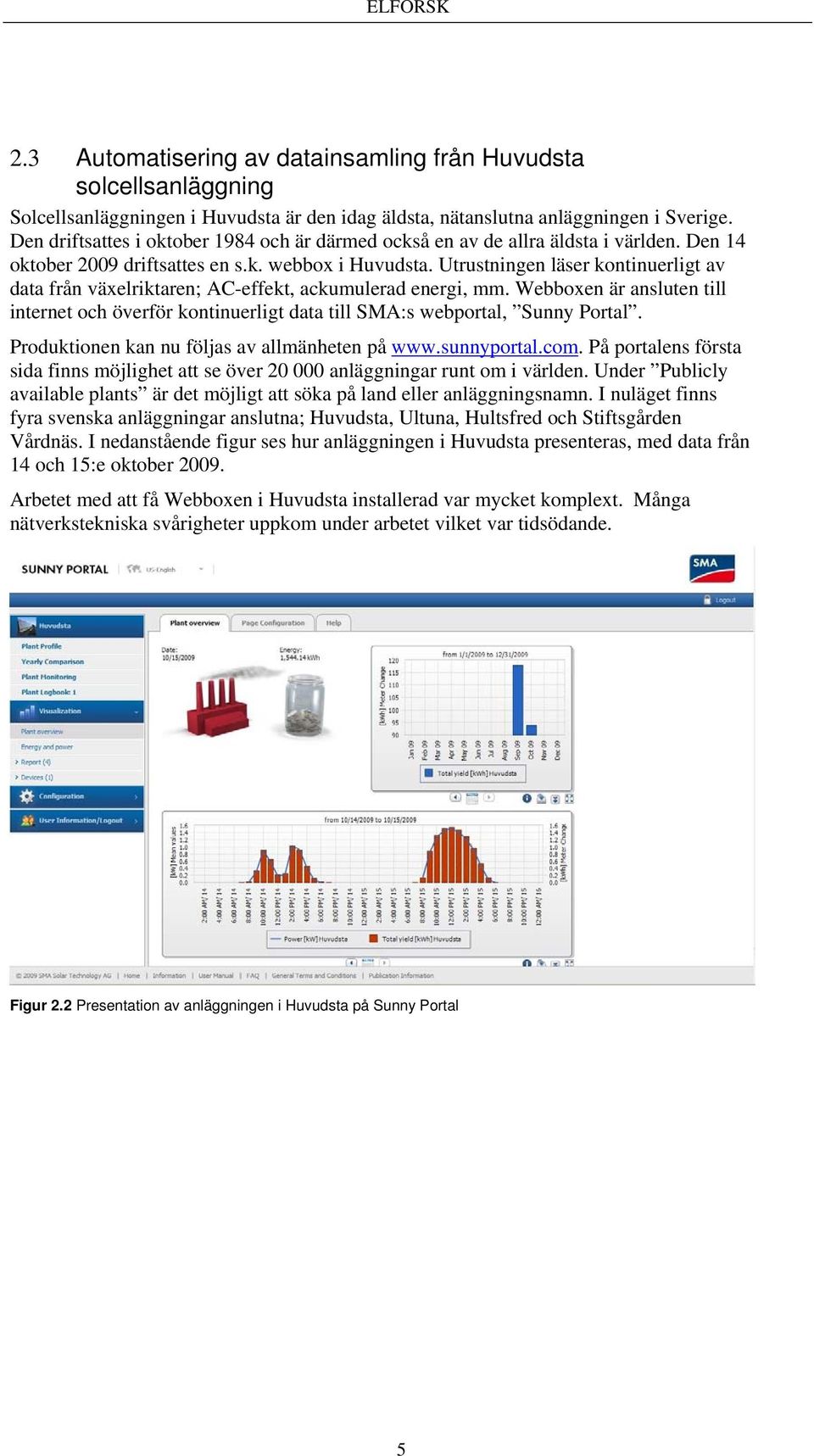 Utrustningen läser kontinuerligt av data från växelriktaren; AC-effekt, ackumulerad energi, mm. Webboxen är ansluten till internet och överför kontinuerligt data till SMA:s webportal, Sunny Portal.