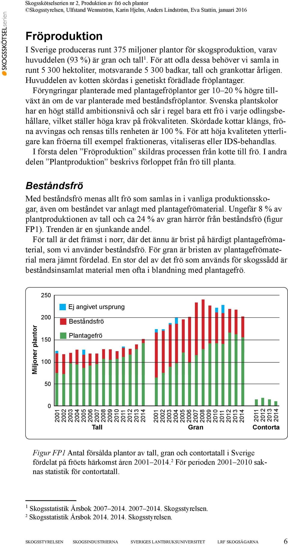 Föryngringar planterade med plantagefröplantor ger 10 20 % högre tillväxt än om de var planterade med beståndsfröplantor.