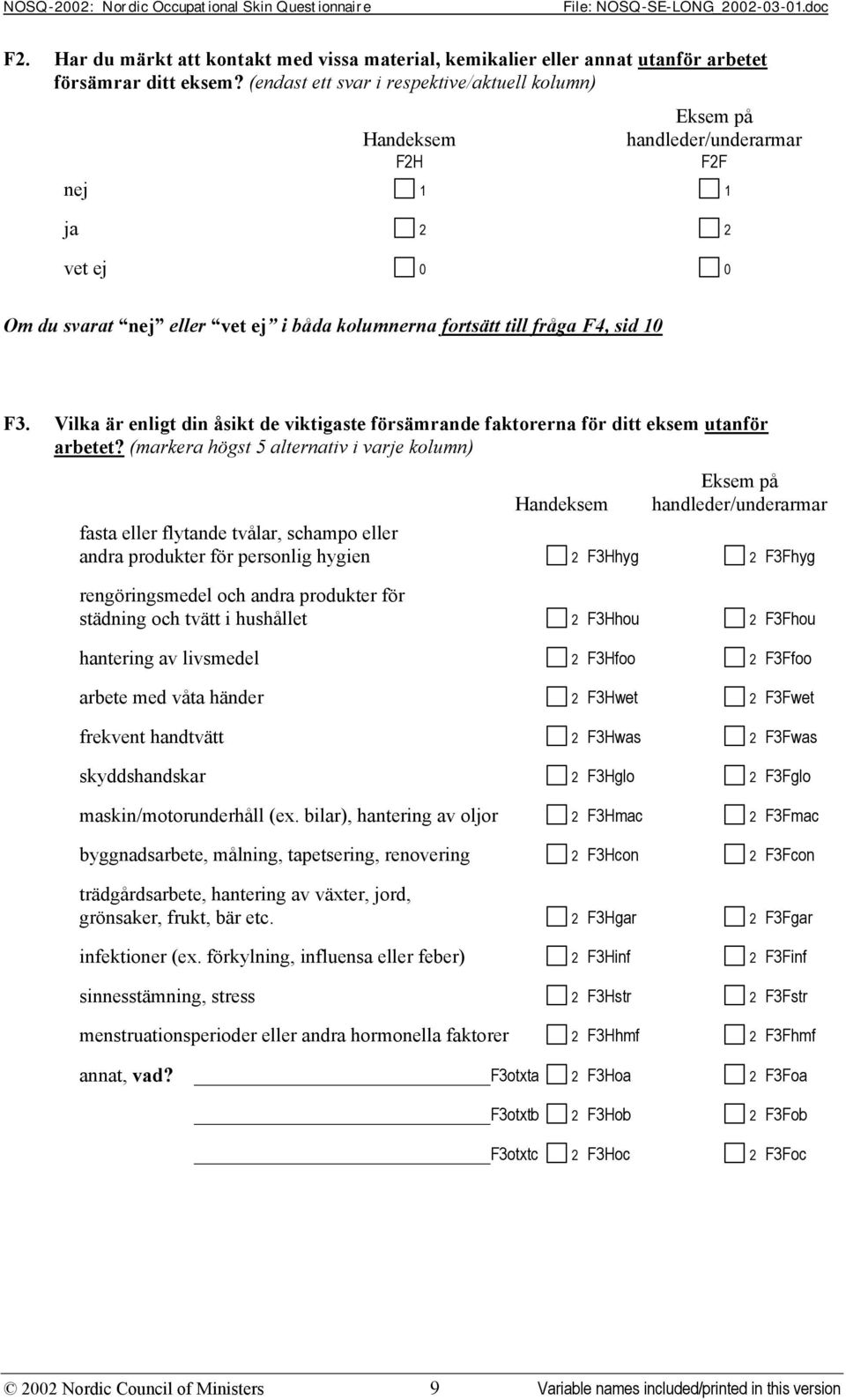 Vilka är enligt din åsikt de viktigaste försämrande faktorerna för ditt eksem utanför arbetet?