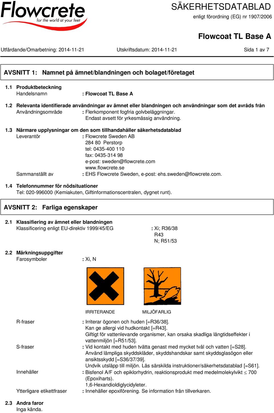 Endast avsett för yrkesmässig användning. 1.