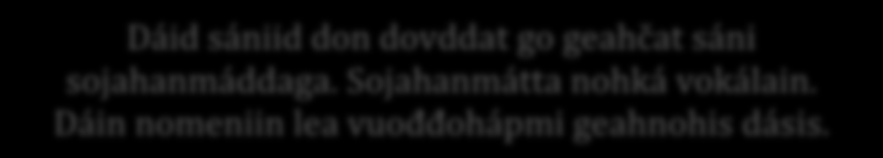 9. Nomenjoavkkut sátnegirjjis Joavku 1 bárrastávvalnomenat heavdni vnn spindel moarsi brud, fästmö sápmelaš žž čč same gonagas ss s kung vuoddji chaufför áddjá dj farfar,morfar, gubbe Dáid sániid don