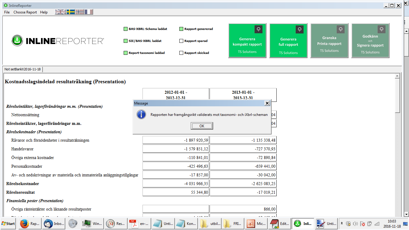 Steg 4: XBRL -> ixbrl Validering mot ixbrl