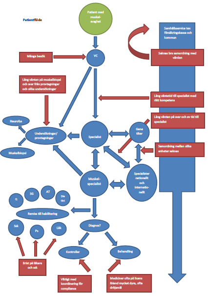 Patientens väg genom vården Bilden föreställer ett exempel på patientens väg genom vården,