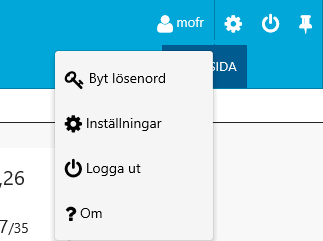 Ny Självservice Nu har utseendet för Självservice ändrats. När du går in, ser det kanske inte ut som här. Du ser olika saker beroende på behörighet.