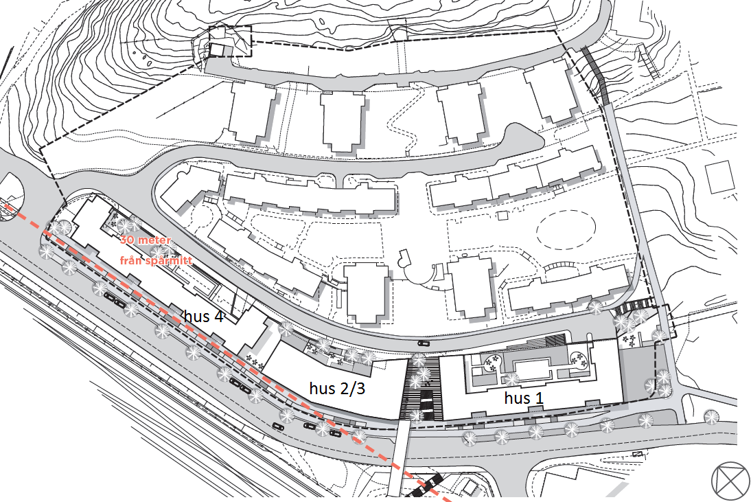 Området ligger i anslutning till Solna stationsområde som trafikeras av pendeltågstrafik (Stad S. i., 2007). Järnväg E4 Figur 3 Översiktsskiss av området.