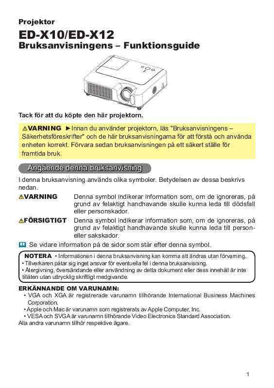 Du hittar svar på alla dina frågor i instruktionsbok (information, specifikationer,