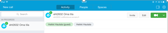 Ringa med applikationen Om du vill ringa ett nytt samtal med den visuella tjänsten, klickar du på nytt samtal. Skriv på adressraden den adress dit du vill ringa. 3.