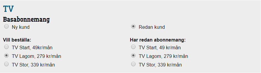 Om din TV inte har inbyggd box för DVB-C, beställ en extern digitalbox! För att kunna se HD-kanalerna i kanalpaketet ska din TV vara HD-ready samt ha HDMI-ingång.