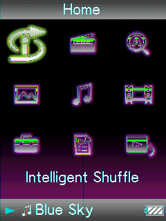 28 Spela upp musik Spela upp spår i slumpmässig ordning (Intelligent Shuffle) Spelaren har 2 olika lägen för slumpmässig uppspelning (så kallat shuffle play ).
