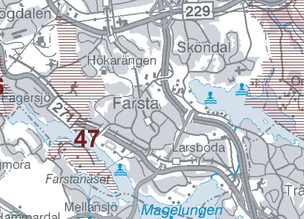 Kartutsnitt ur program Aldrig långt till naturen. Källa: Länsstyrelsen i Stockholms län. Kärnan i programmet Aldrig långt till naturen är följande (sid.