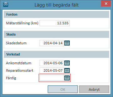 Ökad inmatning av antalet reservdelar Vi har ökat inmatningen av antalet reservdelar från två till fyra tecken.