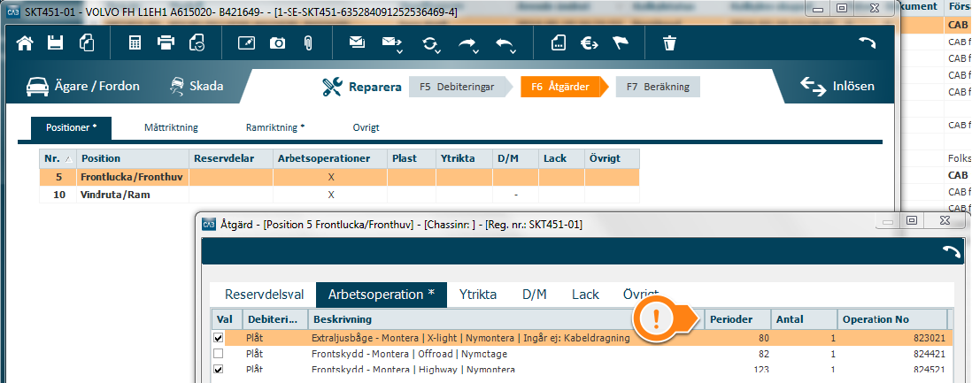 Tider på arbetsoperationer I förra CABAS releasen togs tiderna (perioder) på arbetsoperationerna