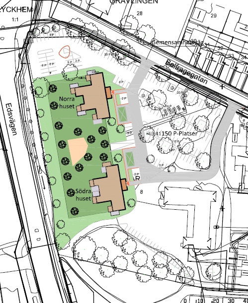 104 Situationsplan Bild: Contekton Arkitekter Verksamheter I Externatet finns Ungdomshuset, en fritidsgård i kommunal regi för ungdomar från årskurs 5 till årskurs 3 på gymnasiet, men även