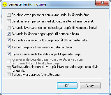 Enbart lista Börja med att välja Enbart lista och stämma av uppgifterna innan du går vidare och låter programmet beräkna nya dagar.