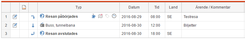 Användarmeddelande Flex HRM Travel, version 162 19 Under fliken Konteringar kan du ange eventuella avvikande konteringar på utlägget. När utlägget sparats visas det i transaktionsvyn.