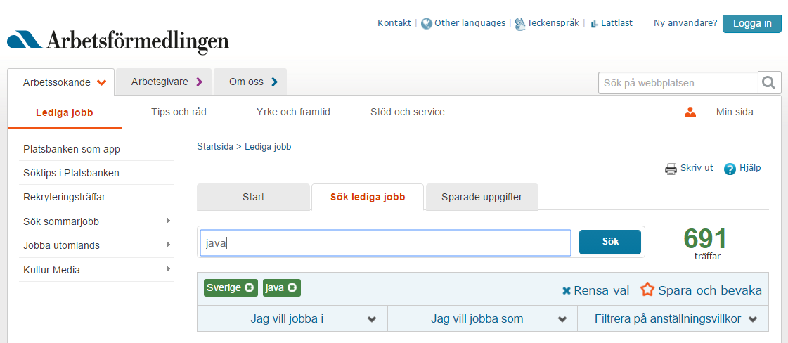 JAVAUTVECKLARE LÖNESTATISTIK Källa: https://statsskuld.