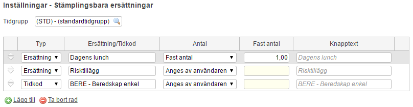 Användarmeddelande Flex HRM Time, version 162 33 Stämpla ersättningar Det finns nu möjlighet att stämpla ersättningar, d.v.s. det som i Flex HRM registreras under fliken Ersättningar i tidrapporten.