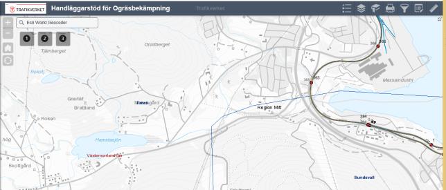 Verktyg och funktioner i Webbkartan Webbkartan innehåller ett antal verktyg.