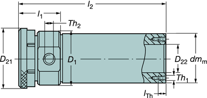 ROT - SW Icke-roterande anslutningsdelar Diameterområde 18,40 183,90 mm (0,724 7,240 tum) Cylindriskt skaft Diameter 18,40 65,00 mm (0,724 2,559 tum) Borrning av djupa hål jectorsystem BORRNIN xempel